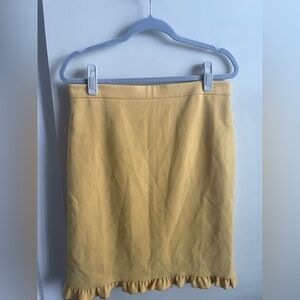Ann Taylor Yellow Ruffle Pencil Skirt